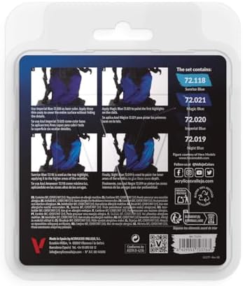 Vallejo - Blue Color Set, Game Color, 4 Bottles x 0.6 fl.oz.