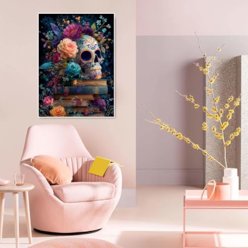 KICHANG Skull Diamond Art Kits for Adult Diamond Painting Kit for Beginner
