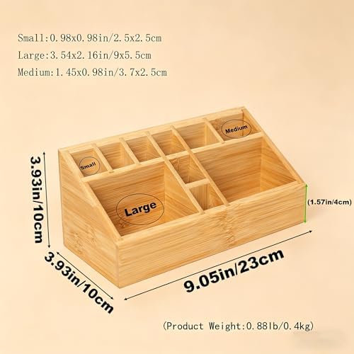 Small Bamboo Art Supply Organizer Pen Holder