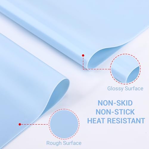 Gartful 3Pack Silicone Sheet for Crafts, Resin Jewelry Casting Molds Mat, Food Grade Silicone Placemat, Multipurpose Table Protector, Nonstick Nonskid Heat-Resistant, Blue (15.7x11.8inch)