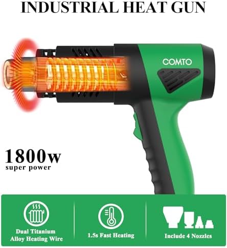 Heat Gun, 1800W Variable Temperature Hot Air Gun with LCD Display