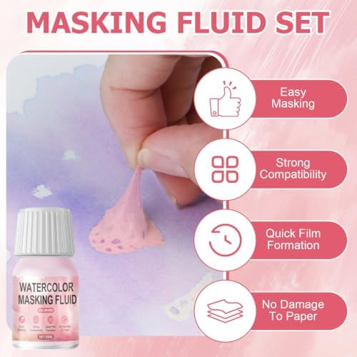 WANJAO 30MLMasking Fluid for Watercolor Painting Fast Drying Easy Peel Use