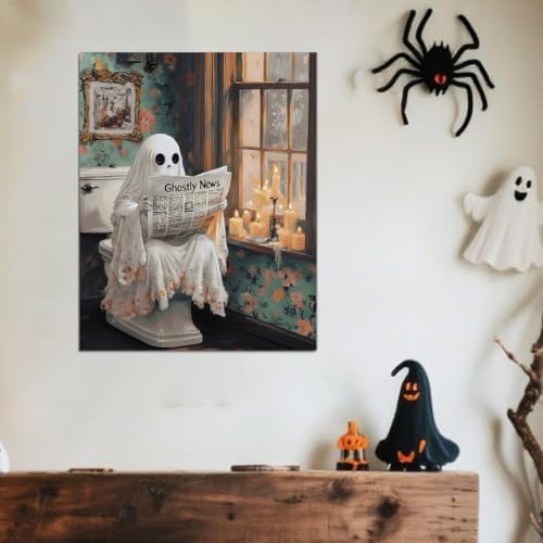ICYANART Ghost Paint by Numbers Kit for Adults, Halloween Number Painting