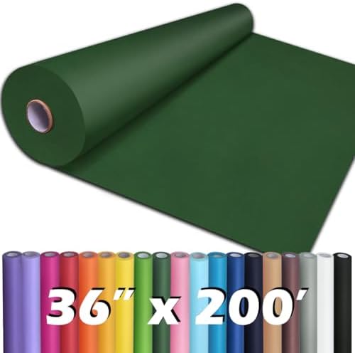 PerkHomy 36" x 2,400" (200') Dark Green Kraft Paper Roll for Craft Bulletin Board Paper Art Table Covering Crafting Gift Wrapping Bouquet Packing Parcel 80GSM 55LB (Dark Green, 36" x 200')