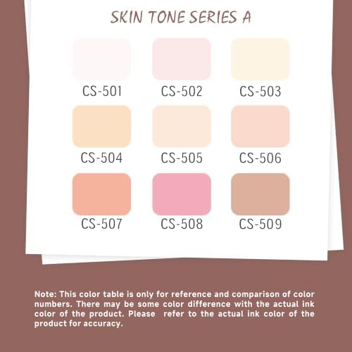 languo Acrylic Paint Markers, 9 Colors Skin Tone Series A, Soft Brush Tip