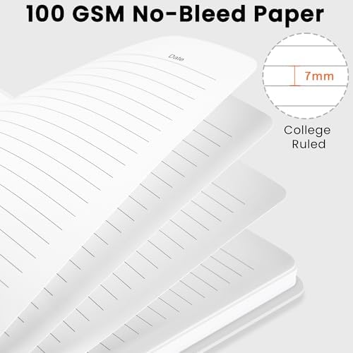 Lined Spiral Journal Notebook, A5 College Ruled Notebook for Note-Taking