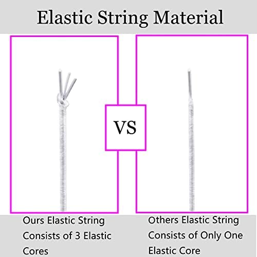 LUSTEMBER Elastic String for Bracelets, 1 mm x 110 Yards Sturdy Stretchy Elastic Cord for Jewelry Making, Necklaces, Beading - White