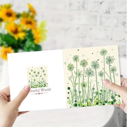 DDGYP 6pcs Diamond Art Cards with Envelopes for Birthday & Daily Greetings