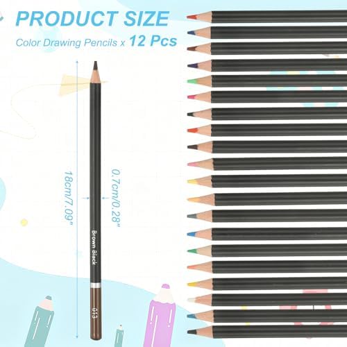 PATIKIL Colored Pencils, Light Coffee Color Drawing Pencils with Oil-Based Cores Art Scrapbook Supplies for Adult Coloring Books Artists Beginners Drawing Sketching, 12 Pcs