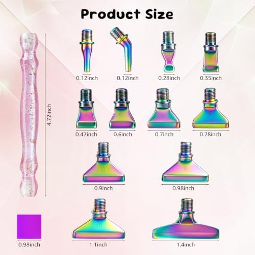 Diamond Art Pens, 21Pcs Diamond Painting Pen Kit, Dimond Painting Accessories Tools with Stainless Steel & Colored Threaded Metal Tips, Ergonomic Design Gem Art Kits for DIY Art Supplies