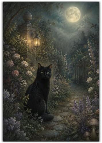 CRZMODE Cat Paint by Numbers Kit for Adults, Black Cat,16x20 inch