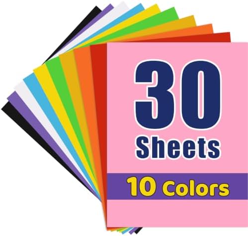 30 Sheets Colored Cardstock Paper 8.5 x 11 Inches, 67lb/180 gsm Curated 10-Color Essential & Trending Card Stock for Printing, DIY Crafts, Card Making, Scrapbooking, Party Decorations, School Supplies