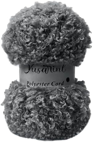 (32 Colors Available) Yusarinl Teddy Bear Yarn,Fuzzy Yarn for Crochet Polyester Plush Fur for Crafts Fluffy Fuzzy for Knitting(3.35 oz, 40 yds)-Dark Gray
