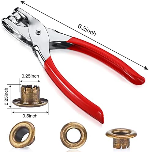 Mudder Grommet Eyelet Plier Tool,Bronze,1/4 Inch,Classic