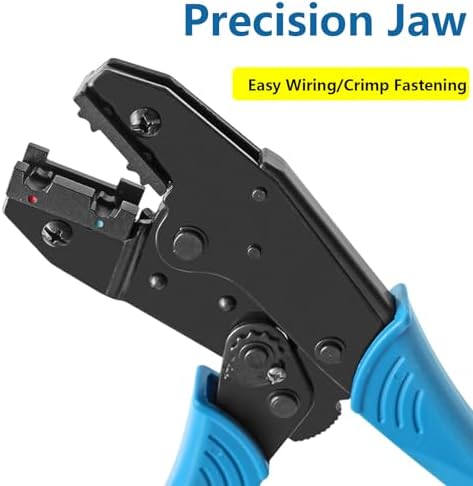 smseace Flag Terminal Crimper AWG 22-14 (0.5-2.5mm²) Electrical Crimping Tool for right angle spade connector Ratchet Terminal Crimper