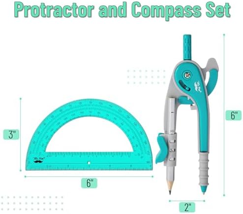 Mr. Pen- Geometry Compass and Protractor Set, 6 Inch Compass