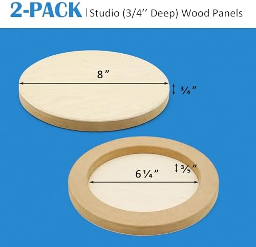 Falling in Art 2 Pack 8'' Unfinished Round Birch Wood Panels