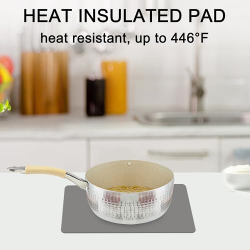 15.7" x 11.8" Silicone Table Mat, Genuine Food-Grade Silicone Mat for Crafts Kids Dinner Placemat Desk Countertop Waterproof Protector Heat Insulation Kitchen Pastry Rolling Dough Pad (Dark Gray)