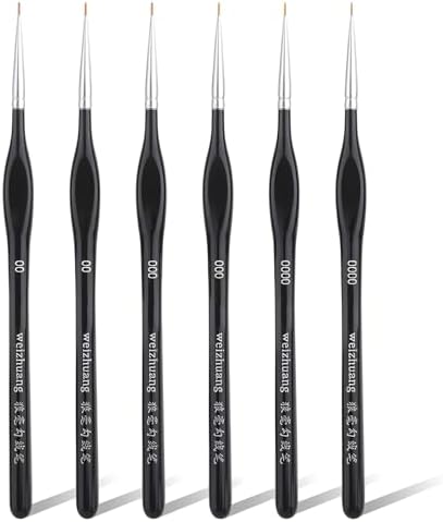 6PCS Detail Paint Brushes, Professional Fine Tip Paint Thin Miniature Brush, Small Artist Micro Paint Brushes for Acrylic Watercolor Oil Numbers Painting Models Detailing
