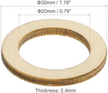 uxcell 50Pcs 30mm(1.2-inch) Natural Wood Rings, Unfinished Wooden Pieces Circle Ornaments Wreath Frame Ring for Home Decor, DIY Crafting