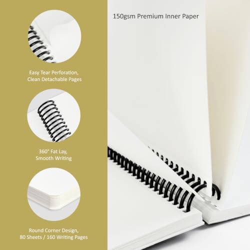 Hardcover Sketchbook,7.2"x8.3"Spiral Bound Drawing Pad,Citrus Moonlight