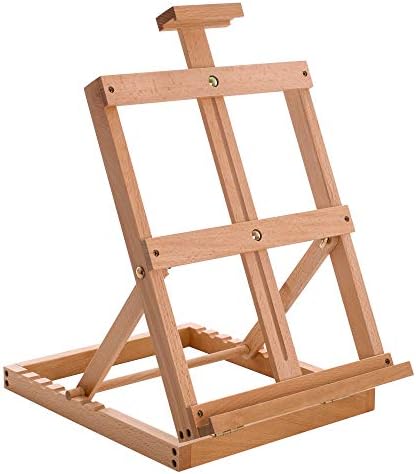 U.S. Art Supply Venice Heavy Duty H-Frame Tabletop Easel - Artist Studio | Desktop Drawing Table, Portable Drafting Table, Adjustable Art Board, Tabletop Easel for Painting, Holds Up to 23" Canvas