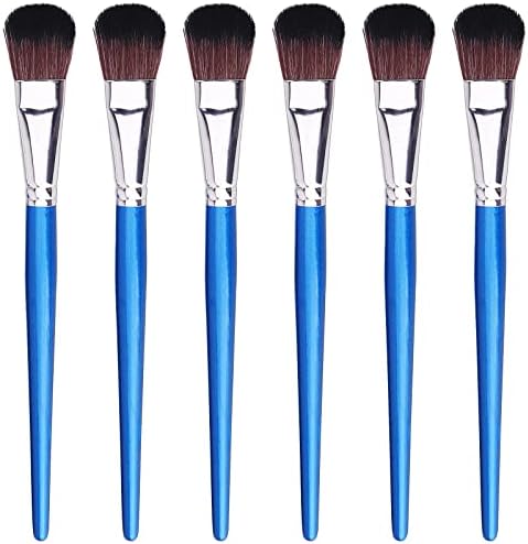 GACDR 1 Inch Oval Mop Brush Set, 6PCS Blending Brushes for Acrylic Painting | Professional oval mop brushes for acrylic blending, watercolor softening, color transitions, base coating and fine art