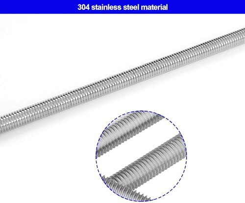 Stainless Threaded Rods with Hex Nuts & Crystal Knobs, 10 Inch Set