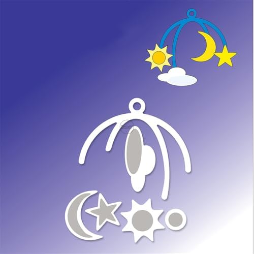 Patchwork Moon Cloud Star Hanging Basket Metal Cutting Dies for Card Making