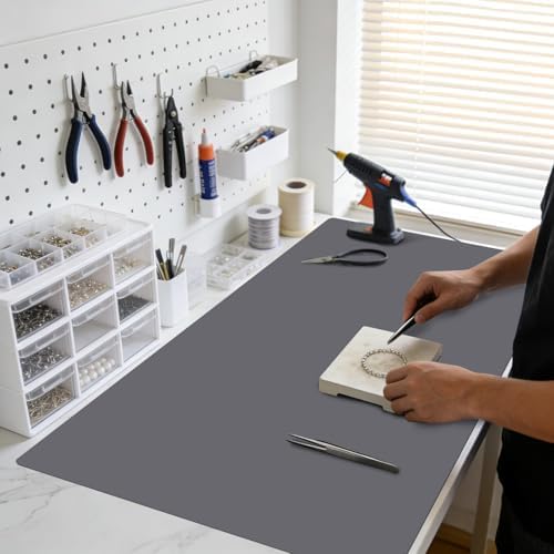 Extra Large Silicone Mat for Kitchen Counter 36" x 24" Silicone Table Mat for Resin Workbench Mat Heat Resistant Mat Coffee Bar Mat,Dark Gray