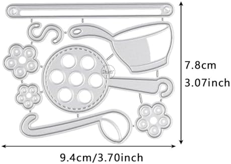 Kitchen Utensils Soup Spoons Metal Cutting Dies for Card Making