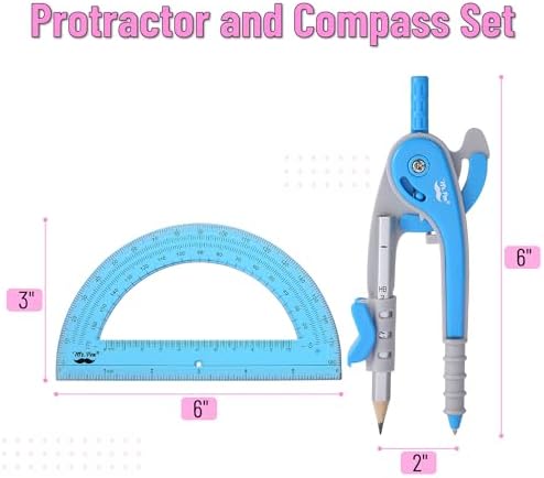 Mr. Pen- Bulk Geometry Compass and Protractor Set, 12 Sets, 6 Inch