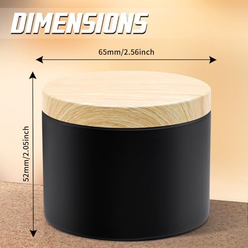 24-Pack 4oz Candle Tins with Wood-Grain Printing Lids, Metal Candle Jars for Candle Making, Empty Containers Vessels Bulk for Small Business & Beginners DIY Storage -Wood Black