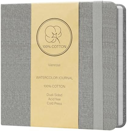 Vienrose Watercolor Sketchbook Journal 5.5x5.5 Inch 24 Sheets Grey