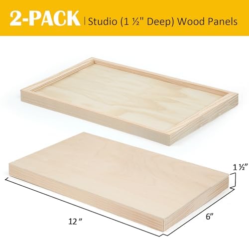 Falling in Art 2 Pack 6x12'' Unfinished Gallery Birch Wood Canvas Panels