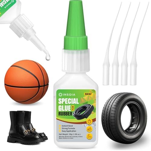 INSOIA Super Rubber Glue Clear, 20g, Strong Bond, with Precision Tips
