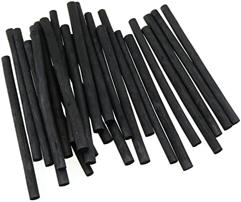E-outstanding Charcoal Sticks 25PCS 7-9mm Dia Black Vine Willow Sketch Charcoal Pencils for Drawing, Sketching and Fine Art,Compressed Charcoal