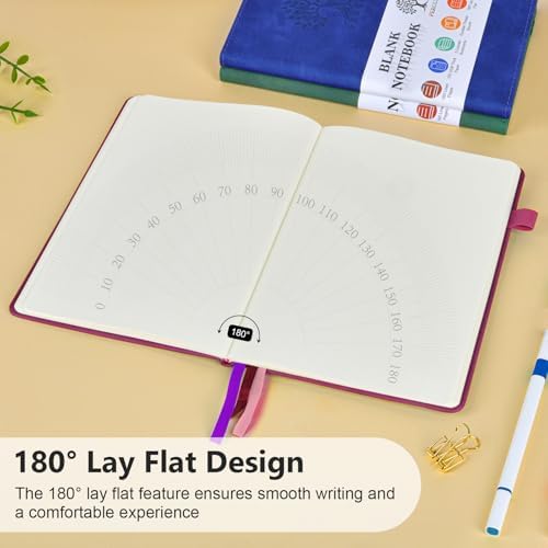 Blank Journal Notebook 5.9"×8.5", Leather Sketchbook,160 Pages Sketch book | A5 Sketchbook for Drawing, 100 Gsm Plain Paper, Writing Journal for Men Women, Hardcover Notebook for School Work Travel Art