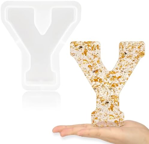 Gartful 7 Inch Large Letter Molds for Resin, 3D Y Capital Alphabet Epoxy Resin Mold, A to Z Thick Resin Letter Molds for Making Letters, Word Sign Art, DIY Crafts, Making Cake, Party Home Decor