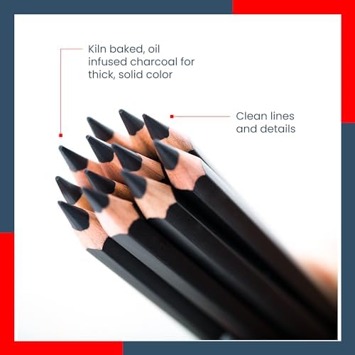Jerry's Artarama Jumbo Jet Charcoal Pencil, 5.5mm Lead - Durable, Oversized Pencil for Sketching, Outlines & Technical Drawing, Perfect for Kindergarten & Art Enthusiasts - Sepia