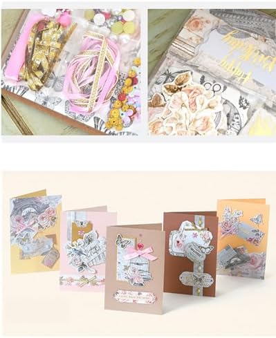 Huralona Greeting Card Making Supplies Envelope Kit Gift Anniversary Craft | Handmade DIY Card Kits 15 Cards 15 Envelopes with Accessories for Birthday Thanksgiving Christmas Wedding Invitation