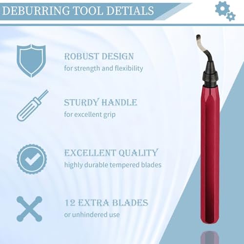 Deburring Tool with 12 HSS Blades for Metal Resin PVC 3D Print