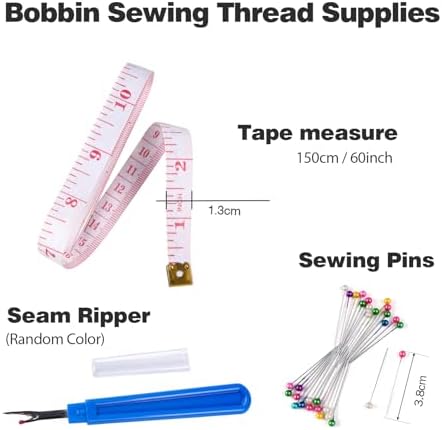 36pcs 18White+18Black 40S/2 Prewound Bobbin Thread Set