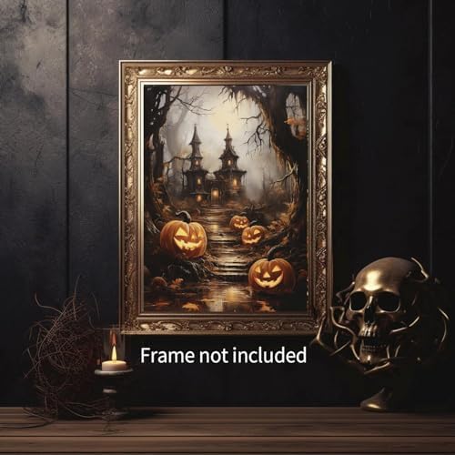 AIBOERL Paint by Numbers Kit for Adults Beginner,Halloween House, 12X16In