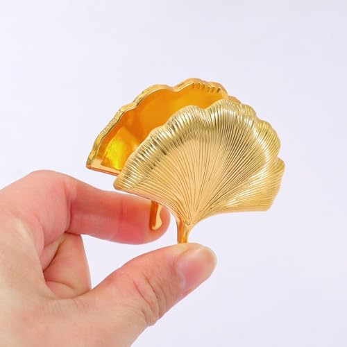 Vintage Plant Metal Bookmark Clips - Tree of Life/Tulip/Ginkgo Leaf Journal Clips, Traveler's Notebook Accessories, an Ideal Gift for Book Lovers and journaling Enthusiasts (Ginkgo Leaf Style A)