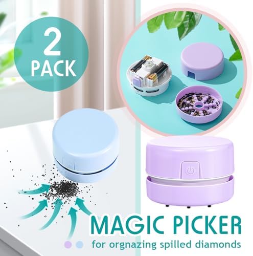Honoson 2 Pcs Diamond Painting Tool Cleaner for Diamonds, Blue, Purple