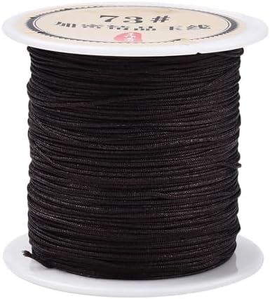 Nylon String for Bracelets, 0.6mm Nylon Beading Thread 43 Yards Friendship Bracelet String Chinese Knotting Cord for Kumihimo Necklaces Tassels Jewelry Crafts (Coconut Brown)