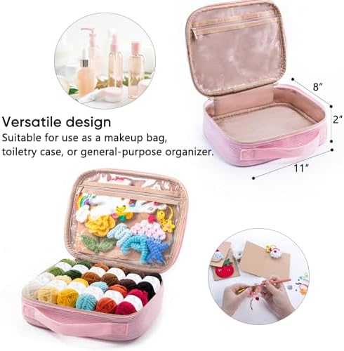 MYBAGZING Crochet Kit for Beginners, Complete Starter Set with Yarn, Ergonomic Crochet Hooks, Needles, Crochet Accessories and Suppliers for Crochet Beginner Projects, Knitting Kit for Adult