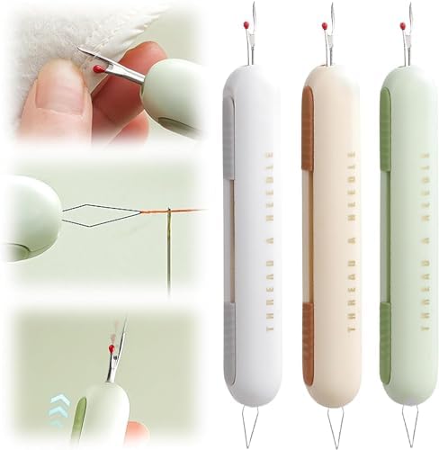 2024 Upgrade 2 in 1 Needle Threader Seam Ripper, Needle Threaders Seam Rippers for Sewing, Needle Threading and Seam Kit Seam Ripper Tool for Elderly and Sewing Enthusiasts（3pcs）