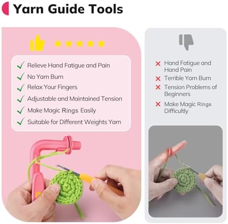 Crochetobe Crochet Tension Tool for Beginners, 3 in 1 Crochet Tension Ring